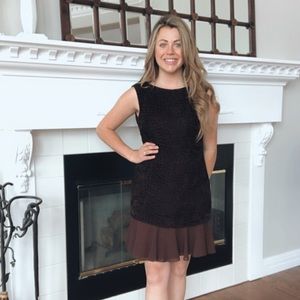 DATIANI Vintage Brown Animal Print Shift Dress Sz 6